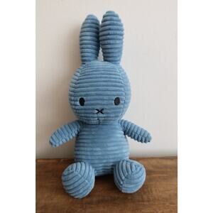 Miffy or Nijntje Sitting Corduroy Aviator Blue Soft Plush Stuffed Bunny 10"